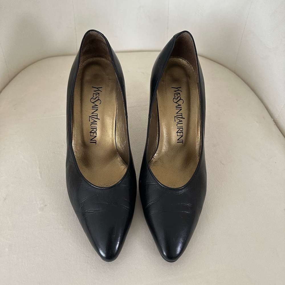 YSL Yves Saint Laurent Women's Black Patent Leather High Heel Pumps Size 5